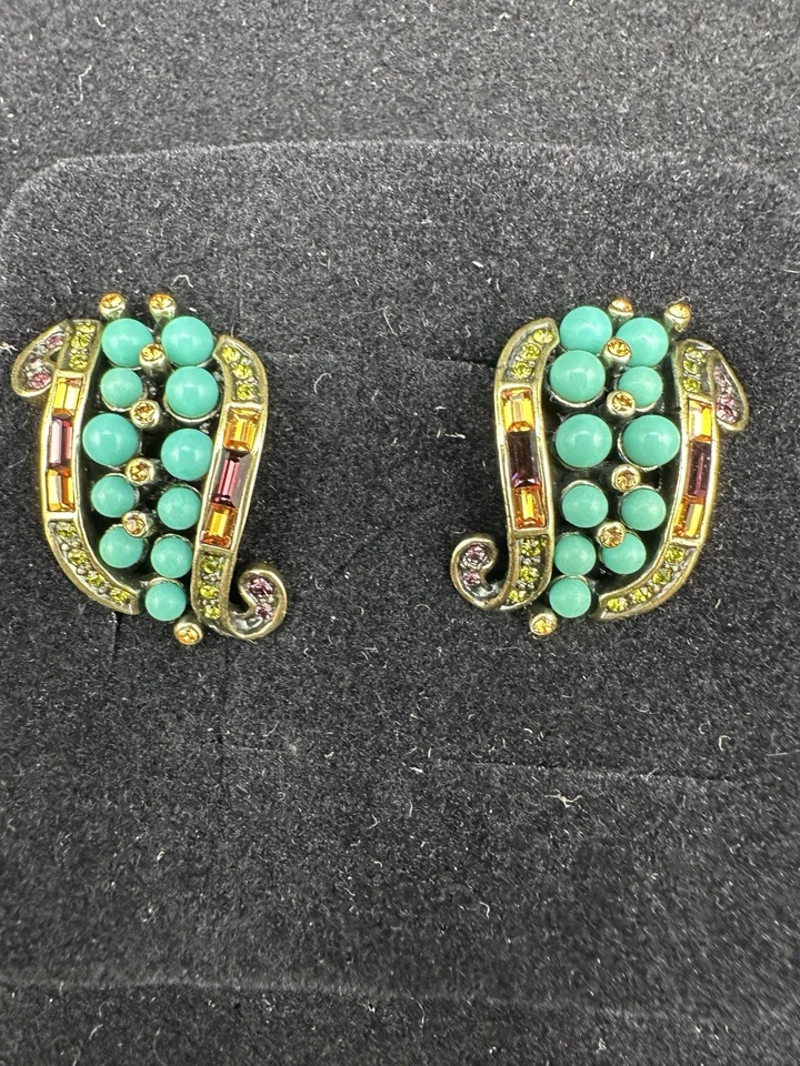 Heidi Daus Collar, Clip Pendientes y Anillo (talla 9) Set-Turquesa, Rubí, Naranja Foto 3 de 4