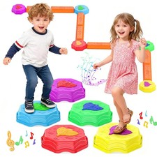 Stepping Stones for Kids, Light Up Musical Balance Beam and Non-Slip Toddler ...