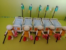 Playmobil 6661   Kinderbetten 5x und 5x M&auml;dchen f&uuml;r das Kinderkrankenhaus Top