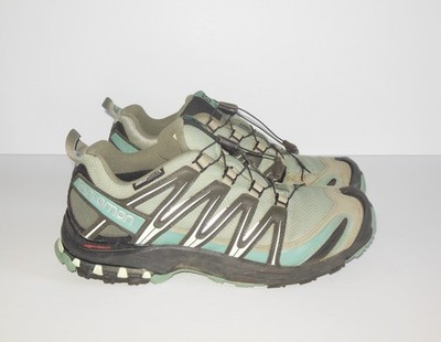Salomon Trail Running Shoes 9.5 Women's 3D Chassis XA PRO Waterproof Green
