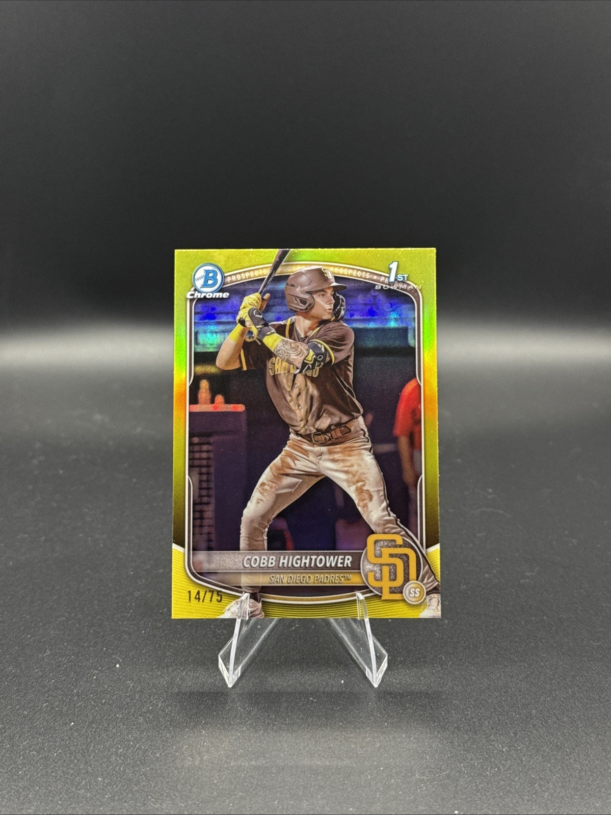 2025 Bowman  Chrome 1ST Cobb Hightower #BP-104 Yellow Refractor /75 (RC)