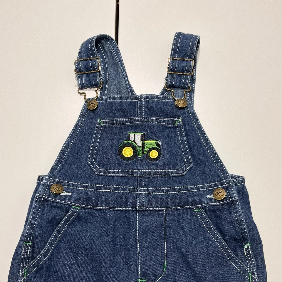 Lote de 2 - Mono John Deere con tirantes - Talla 2T - Mono vaquero/jean azul Foto 2 de 4