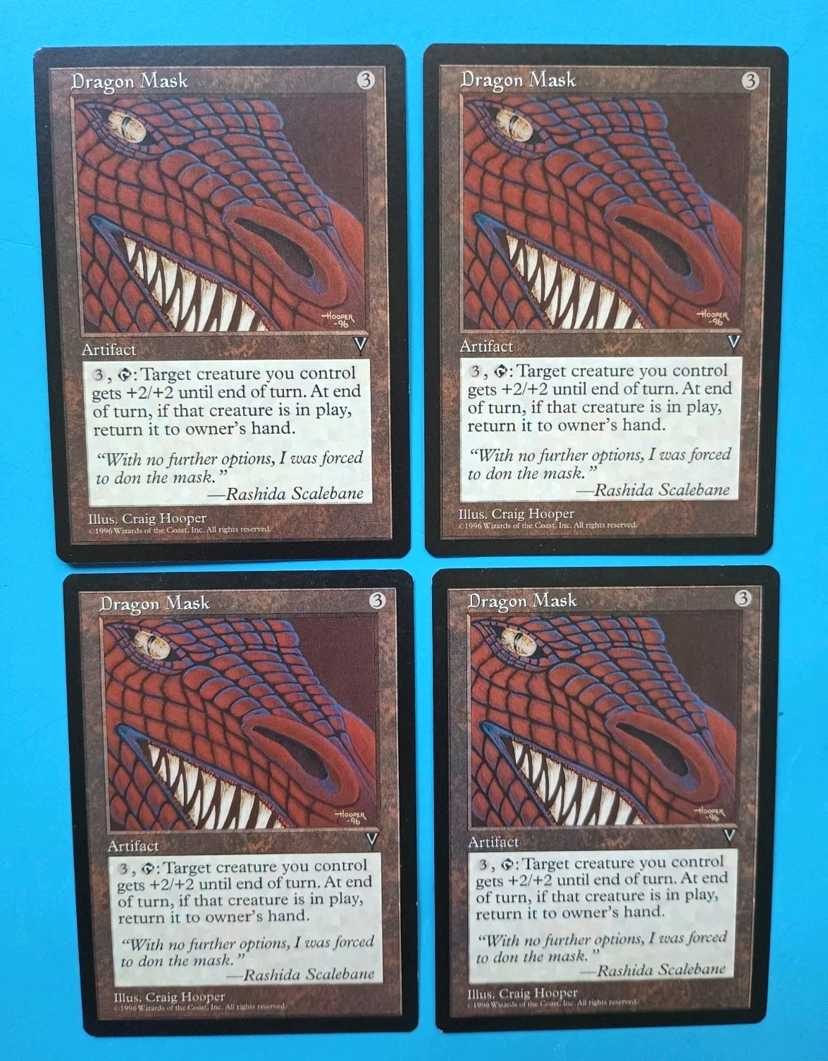 Magic the Gathering MTG Visions DRAGON MASK X 4  LP/EX  U 1997 Nice!