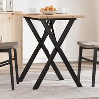 Esstisch X-Gestell 80X50X75,5 Cm Massivholz Kiefer & Gusseisen