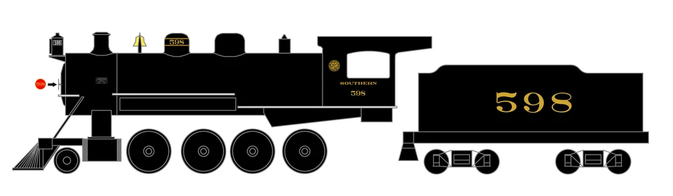K4 O Scale Decals Southern Railway Freight Steam Locomotive Gold - Image 3 of 3