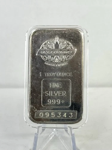 Vintage Engelhard Canada 1oz .999 Silver Bar Maple Leaf Design #095343