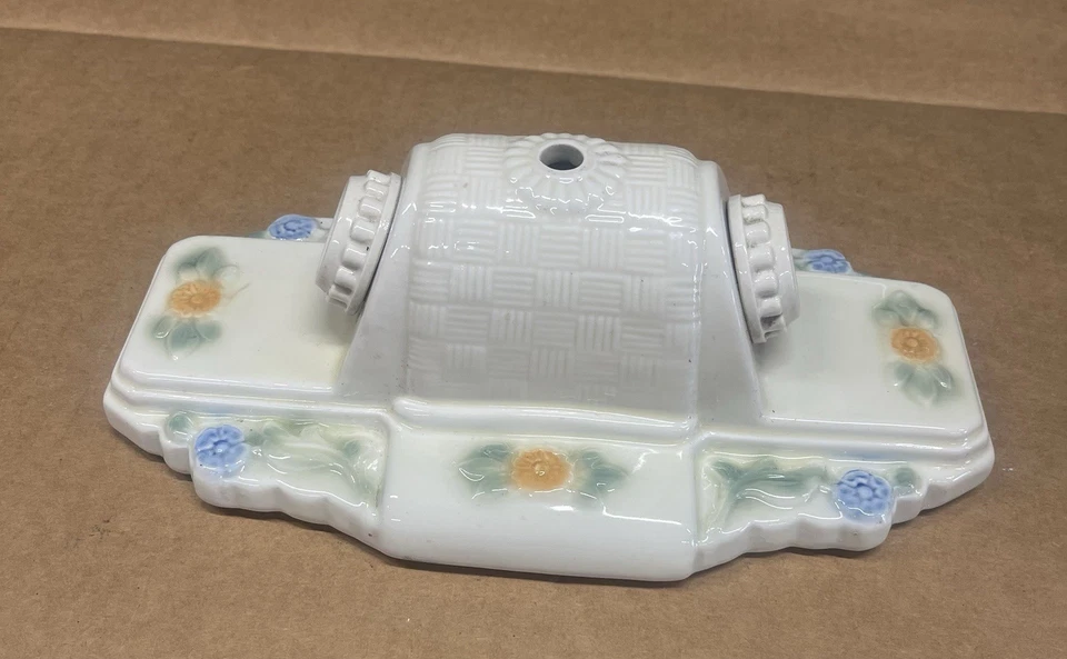Luminária de cerâmica vintage marca porcelana duas lâmpadas - Imagem 4 de 4