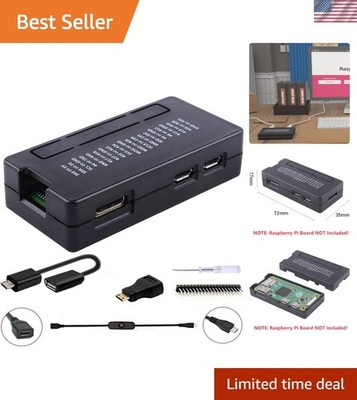 Pi Zero 2 W Case/Zero W Case, 7 in 1 Basic Starter Kit with 20Pin GPIO Header...