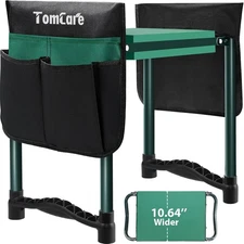 Sturdy Garden Kneeler & Seat w/ Foldable Design & 2 Tool Pouches