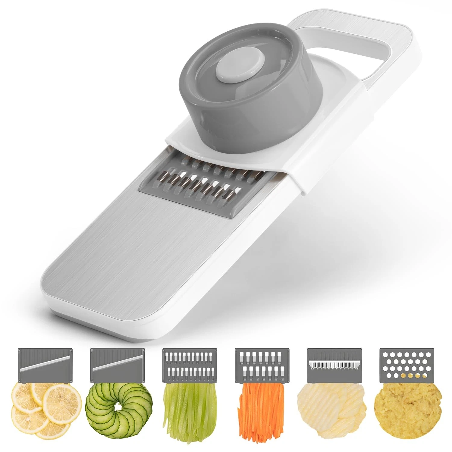 Multifunctional Mandoline Slicer Stainless Steel Surface - Interchangeable 6 ...