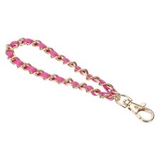 7" Chain Wristlet Strap Leather Chain Wrist Strap with Buckles Gold-Rose Red