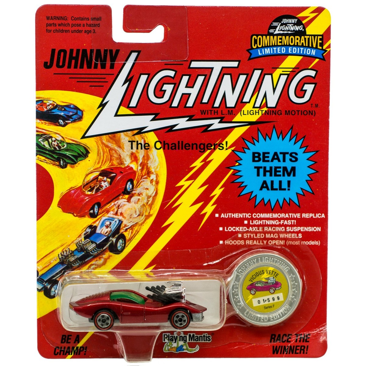 Johnny Lightning Commemorative Vicious Vette Series F Metallic Red