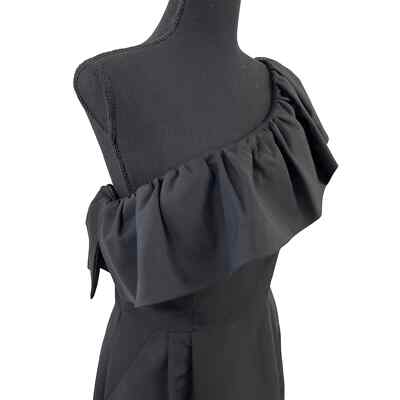 rebecca taylor one shoulder ruffle dress Rebecca Taylor Black One Shoulder Ruffle Dress 8