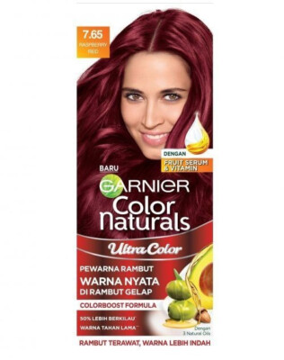 Hair Dye Color Natural Niacinamide Long Lasting Soft GARNIER #7.65 Raspberry Red