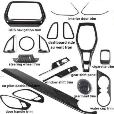 18Pcs Carbon Fiber Full Set Interior Cover Trim Kit for Chevrolet Camaro 2017+
