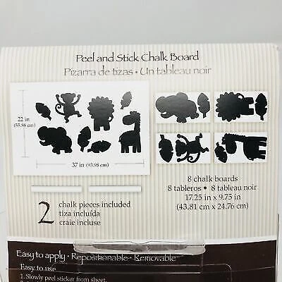 NUEVO Koala Baby Fácil de Pelar y Pegar Animales de Safari 8 Tablas de Tiza Seguro para Paredes Foto 3 de 3
