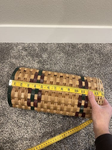 Vintage Holz geflochten Weidenschirm oder Toilettenpapier Halter Korb 14" - Bild 8 von 8