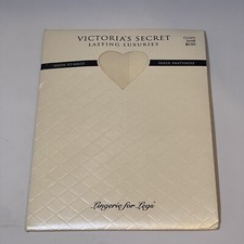 Vtg Victoria  s Secret Lasting Luxuries Sheer-to-waist Pantyhose Cream Small