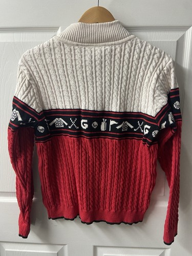 Vintage Liz Claiborne Sweater Womens Large Golf Cotton Cable Knit 1/4 Zip - Picture 2 of 11