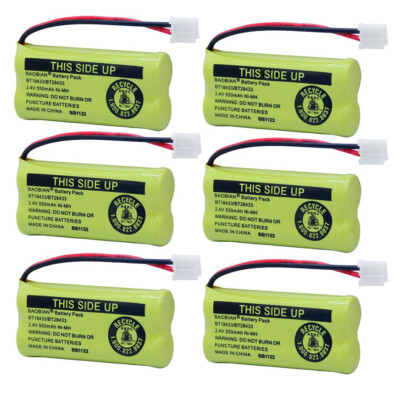 HOT!6pcs 2.4V Cordless Phone Batteries For AT&T BT18433 BT184342 Empire CPH-515D