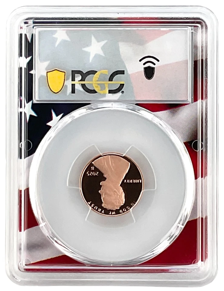 2025 S Lincoln Penny PCGS PR70 DCAM - First Strike - Flag Picture Frame - Image 2 of 2