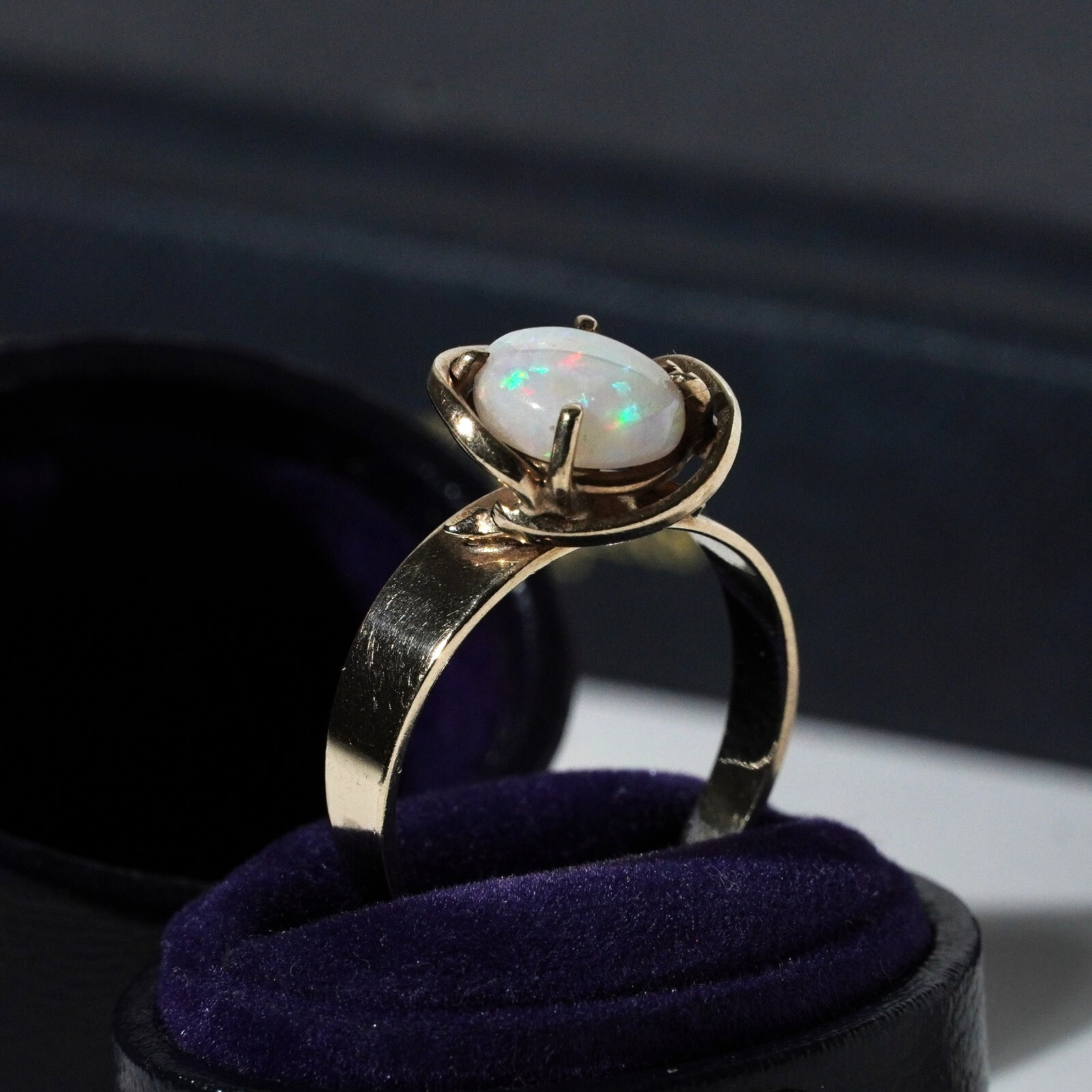 Vintage Australian Solid White Opal Solitaire 9ct… - image 7