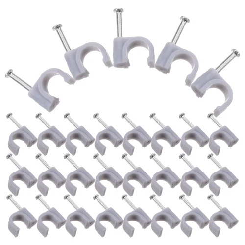100 Pcs Fixed Wire Clamp Cable Nail Clips Staples with Steel Electrical