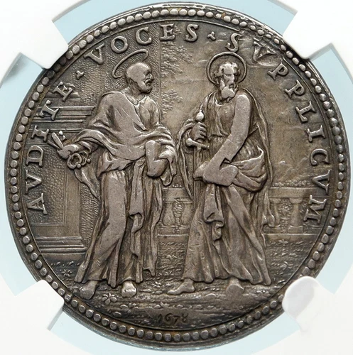 1678 ITALY Vatican POPE CLEMENT XI Peace in Europe Christian Medal NGC i83707