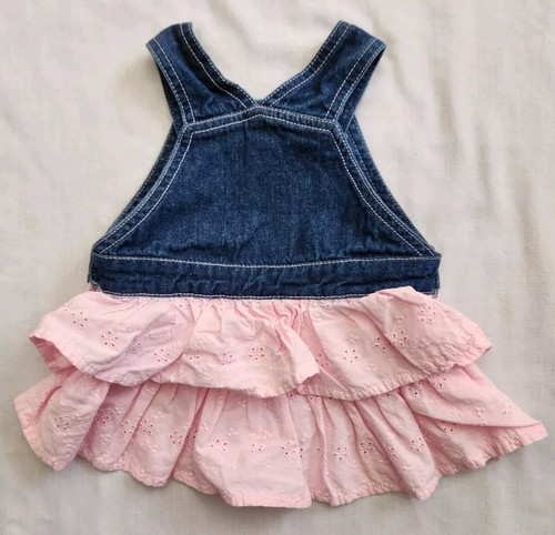 Disney Baby 3-6 Months Denim Minnie Mouse Adjustable Overall Bib Dress - Picture 6 of 9