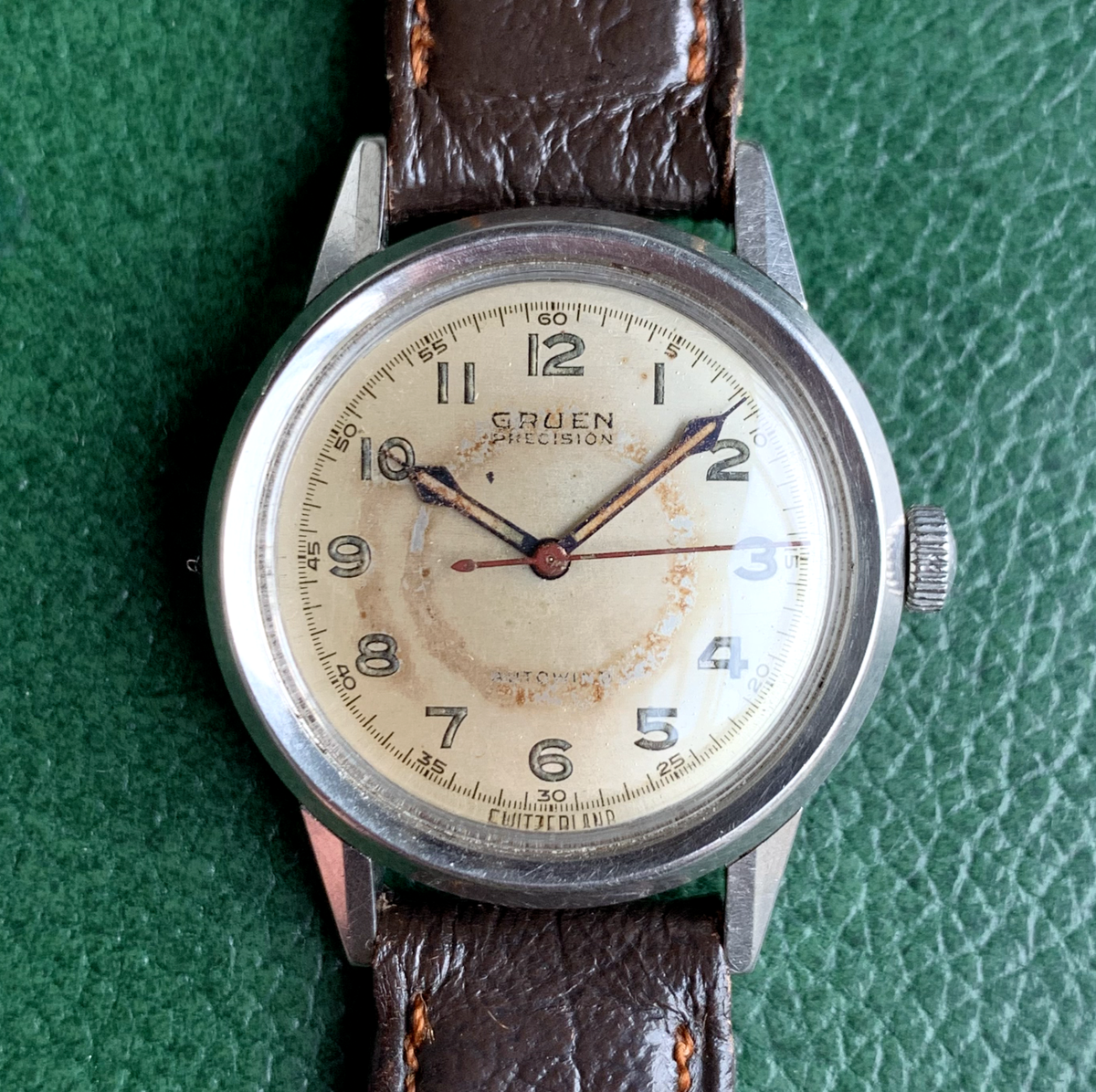 Vintage Gruen Precision 460 SS 17 Jewels Bumper Stainless