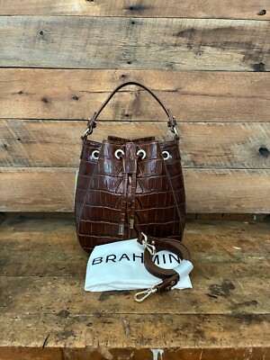 Brahmin Melinda Chestnut Marana Leather Bucket Bag---NWT