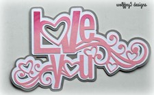 CRAFTECAFE LOVE TITLE premade paper piecing scrapbook die cut piece page album