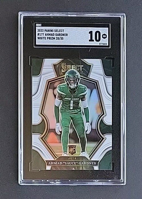 Ahmed "Sauce" Gardner 2022 Select White Prizm #177 RC #/35 SGC 10 GEM MINT