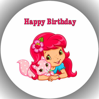 Tortenaufleger Geburtstag Party Tortenbild Fondant - Oblate Emily Erdbeer P43
