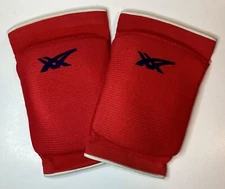 ASICS TIGER RED ADULT UNISEX OSFM VOLLEYBALL KNEE PADS- PAIR PACK (2) OLD LOGO