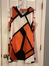 SHEIN Curve Women's Size 2X Sleeveless V Neck Geometric Dress Lightweight