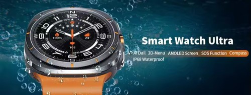 Montre Connectée Ultra Homme Écran GPS, Fitness, Multisports, Santé - Zdjęcie 2 z 9