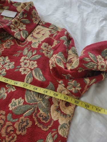 Vintage Blair Tapestry Floral Jacket Coat Size Medium Beautiful Buttons - Picture 6 of 6