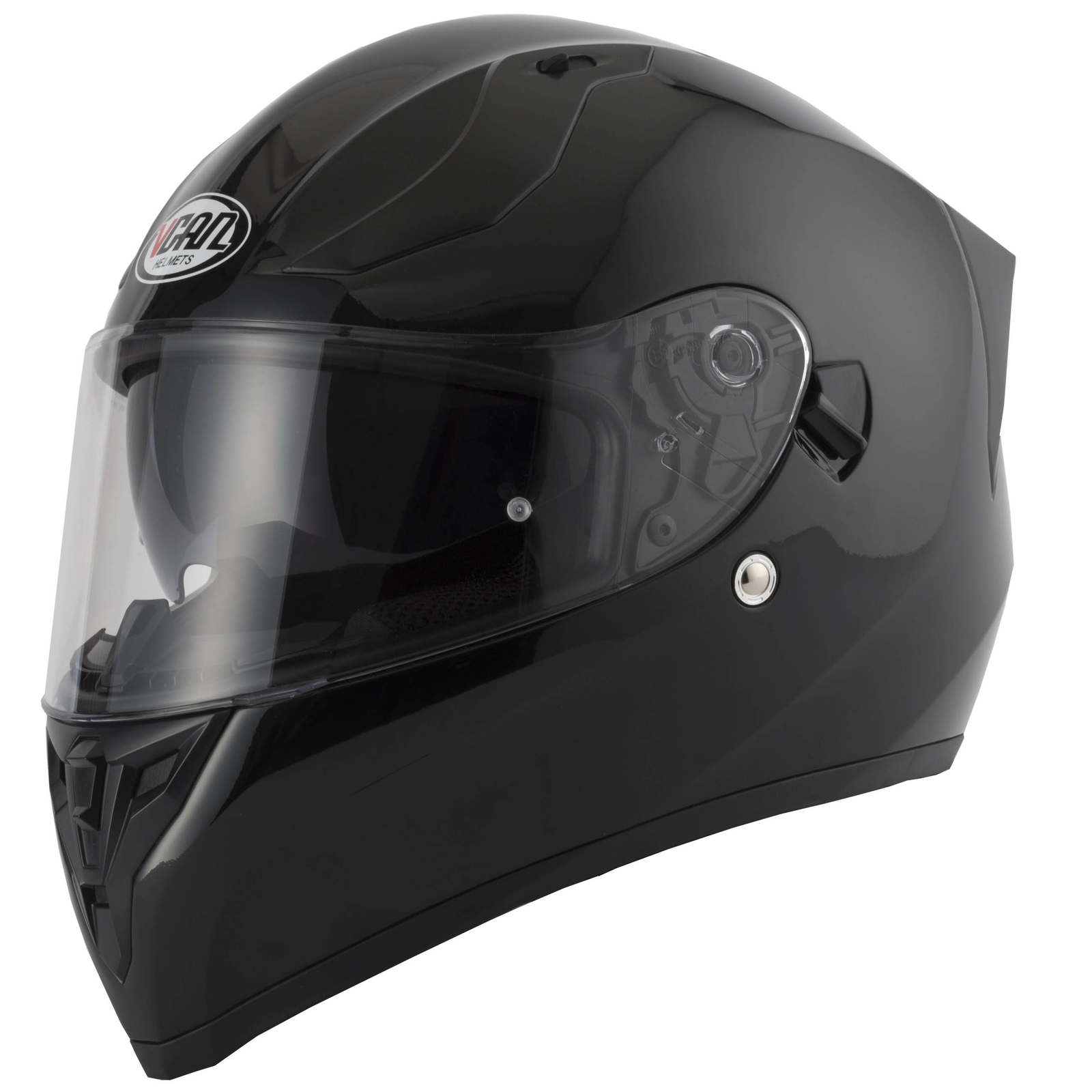 Vcan V128 Gloss Black XS (53-54cm) DVS Full Face Motorcycle Helmet Motorbike
