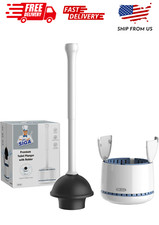 MR.SIGA Toilet Plunger with Holder, Heavy Duty Toilet Plunger and Holder Combo f