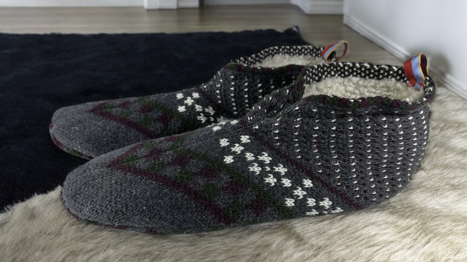 Bombas x Anthropologie The Gripper Slippers Fair Isle Grip Socks Size