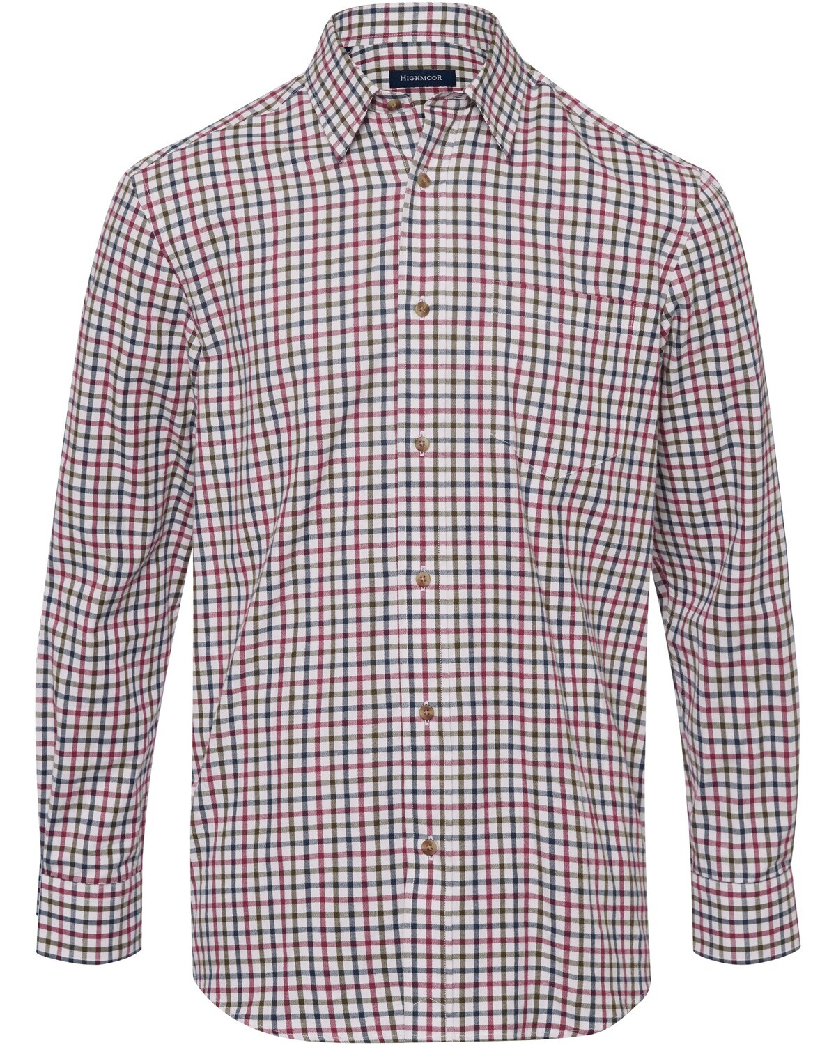 Highmoor Tattersall-Hemd Langarm kariert Herren NEU