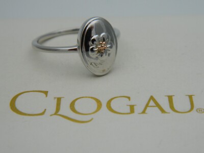 Welsh Clogau Sterling Silver & 9ct Rose Gold Forget Me Not Flower Ring size Q