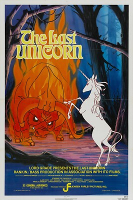 1982 The Last Unicorn Movie Poster 11X17 Schmendrick Molly Grue King Haggard  