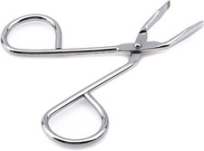 Silver Stainless Steel Eyebrow Scissors TweezersElbow Pliers Clip ScissorsFla...