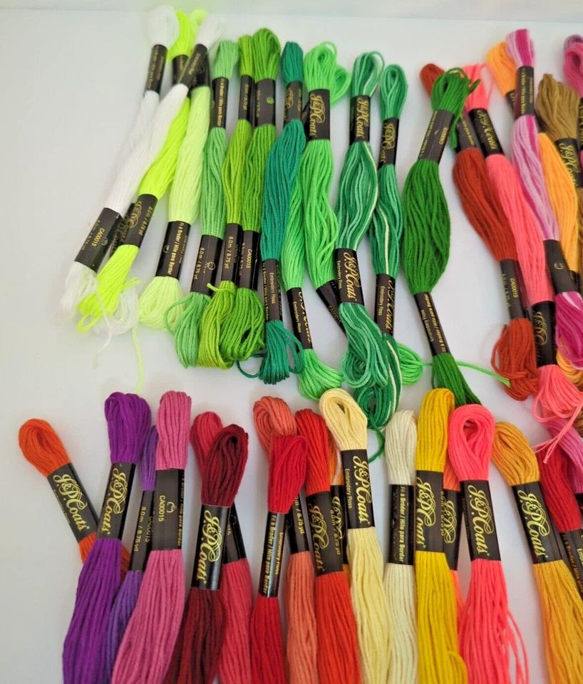 99 Skeins Embroidery Floss Assorted Colors Coats & Clark's Random Colors - Image 2 of 4