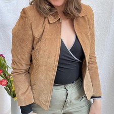 Joie De Vivre Suede Jacket Vintage Uk 10 Preloved