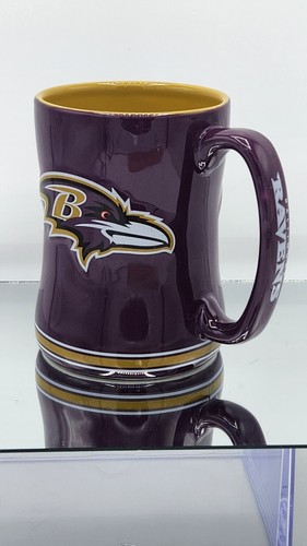Baltimore Ravens NFL 14 oz Sculpted Logo Coffee Mug - Purple w/Gold Interior - Picture 7 of 13