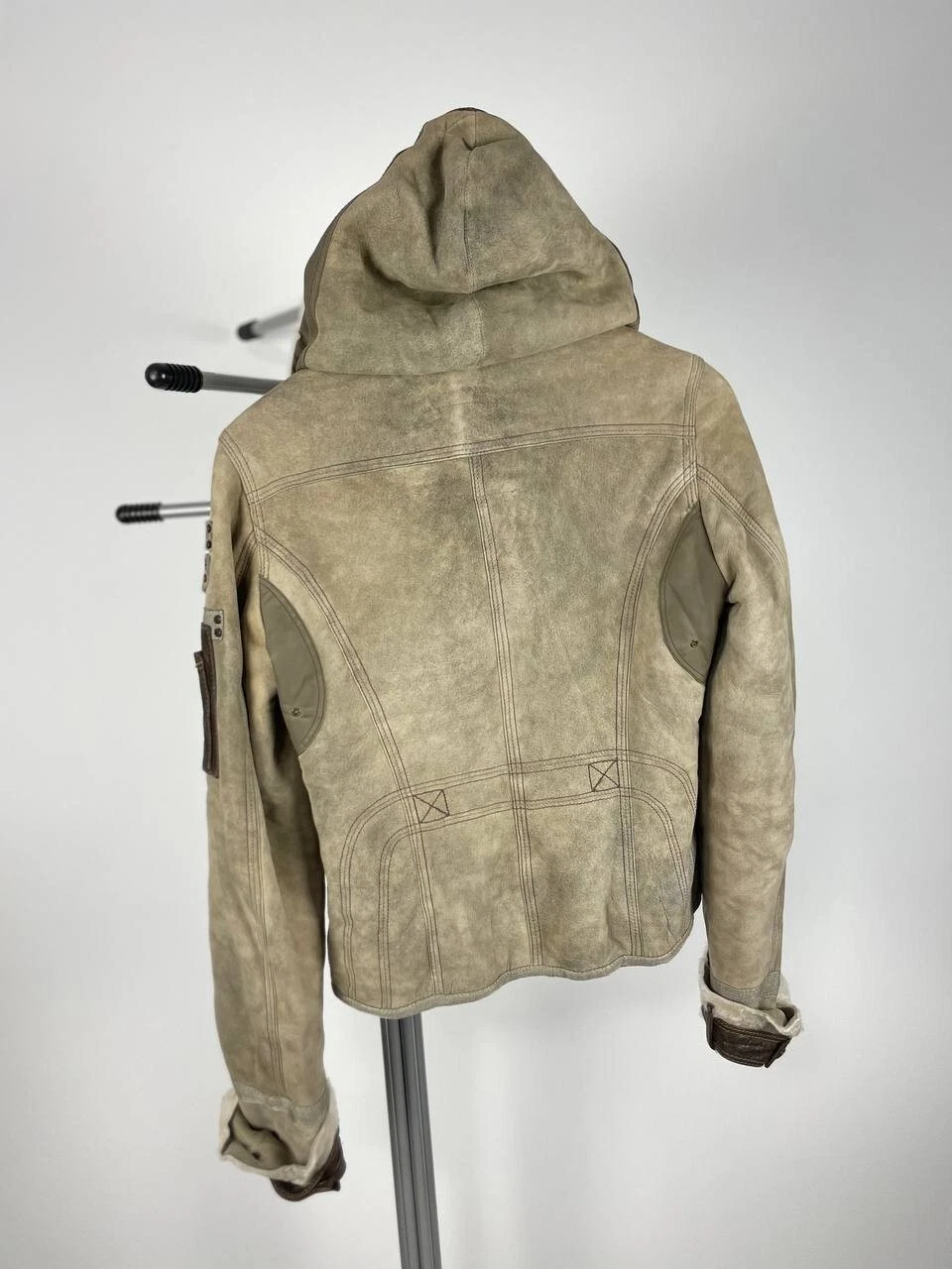 BALENCIAGA ❗️RARO❗️Aeronautica Militare Pelle Volo Ritagliata Pelle di Pecora Giacca Pelliccia Vintage