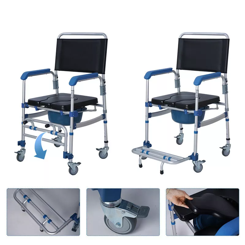 Mobile commode shower chair sales